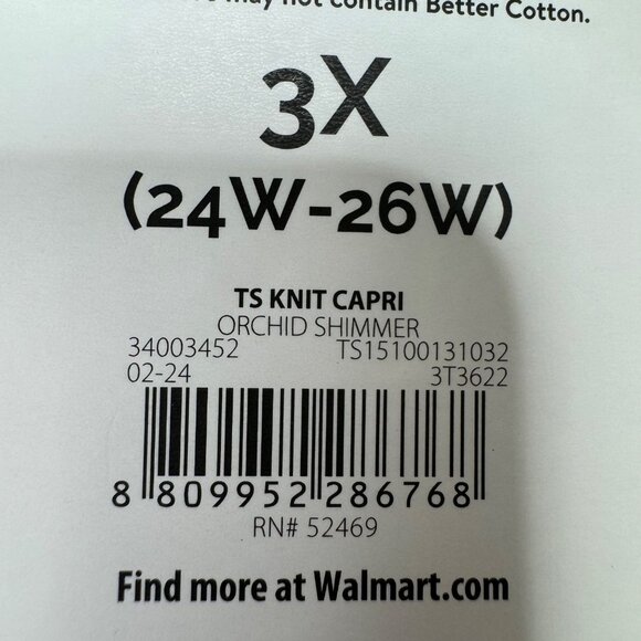 Terra & Sky 3X (24W-26W) TS Knit Capri Pants Orchid Shimmer - Picture 4 of 8